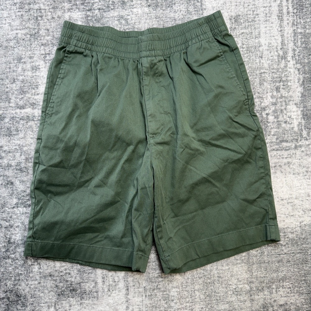 Uniqlo Dry Stretch Easy Shorts Mens Medium Green Elastic Waist Twill Casual 28x7